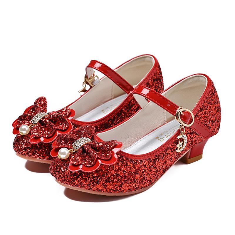 Girls' Golden Korean-Style High Heels for Spring/Autumn – Fashionable Performance Shoes