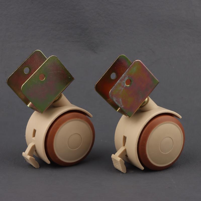 4Pcs Furniture Crib Swivel Casters Cabinet Wheels With Brake Nylon Furniture Support Leg For Chairs Baby Bed Trolley