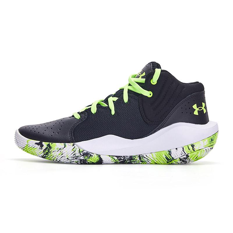 Under Armour Jet 21 GS Black Lime Kids Sneakers White 3024794-009