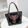 Ethnic Embroidered Handbag For Women With Canvas Material And Zipper Closure For Daily Use