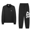 Peak Knitted Triangle Logo Long Pants Half-Zip Stand Collar Sports Leisure Fitness Set Unisex Sets Black PK371701