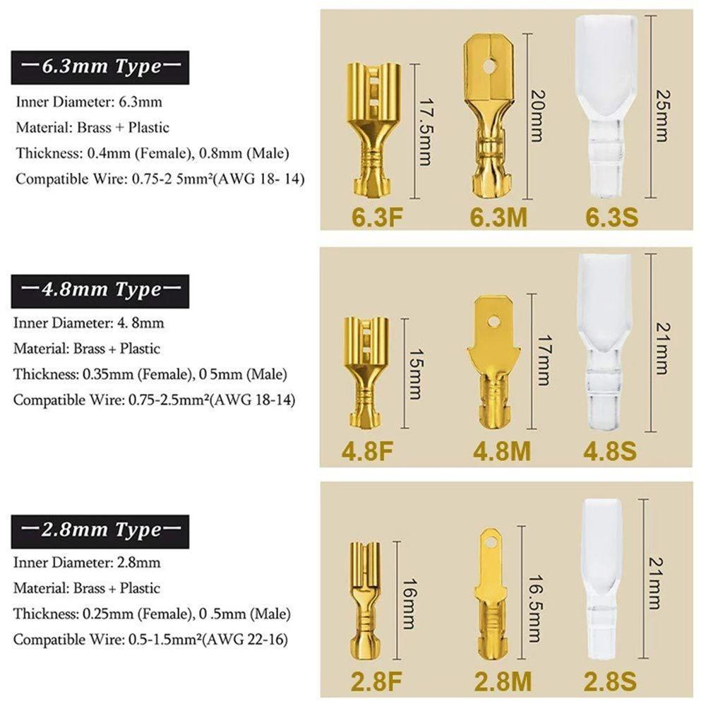 Spade Crimp Terminals Electrical Crimp Terminals Termin Spade Connectors Male Female Wire Connector
