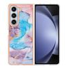 For Samsung Galaxy Z Fold5 5G Case with IMD Marble Flower Pattern TPU Mobile Back Cover