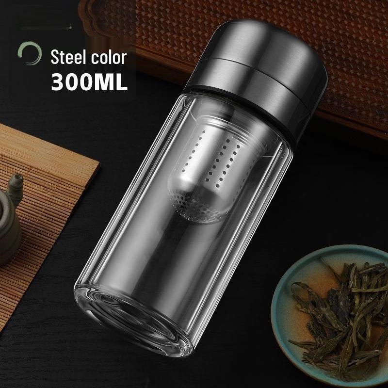 Double-Layer Glass Tea Infuser Mug