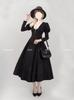 MODKOKU Gothic Lolita Nun Ribbon Lace Dress with Long Gothic Lolita Dreamy Cute French Girly Halloween Split Long Size Suitable for Adults and Winter