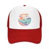 Pastel Coastal Sunset Wave Emblem Mesh Baseball Cap Casual Hat Outdoor  For Womens Unisex FeUnisex