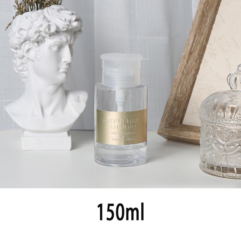 

150/300/500ml Press Refillable Bottles Portable Nail Art Polish Remover Cleaner Makeup Bottle Press Pump Dispenser Manicure Tool