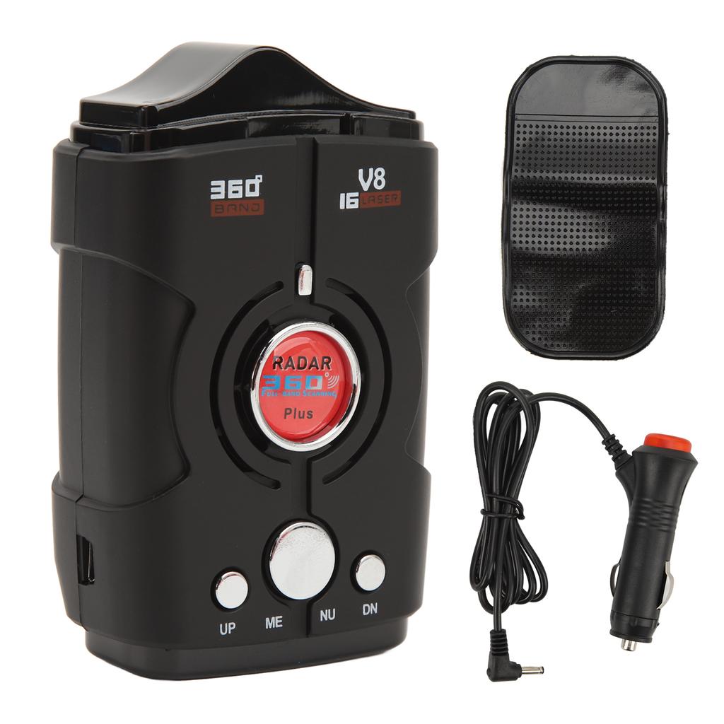 Car Radar Detector Extended Range 2.4GHz 410MHz 360 degrees Real Time Voice Alerts Built in GPS Speed Radar Detector