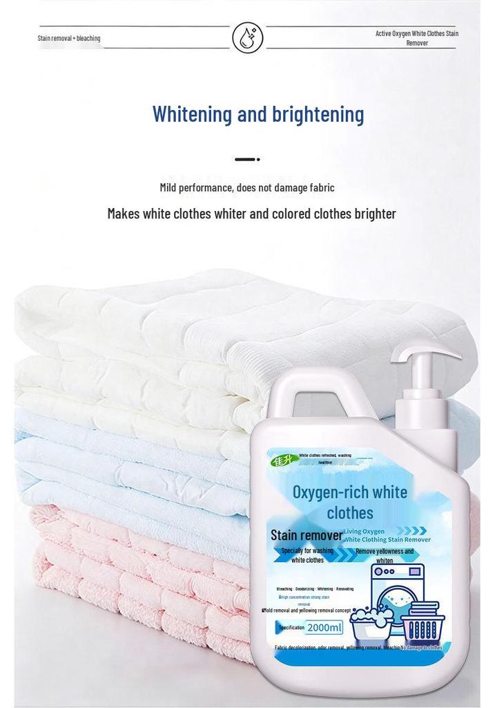 Active Oxygen Stain Remover & Bleach for Whitening White Clothes - Large Quantity Discount Available