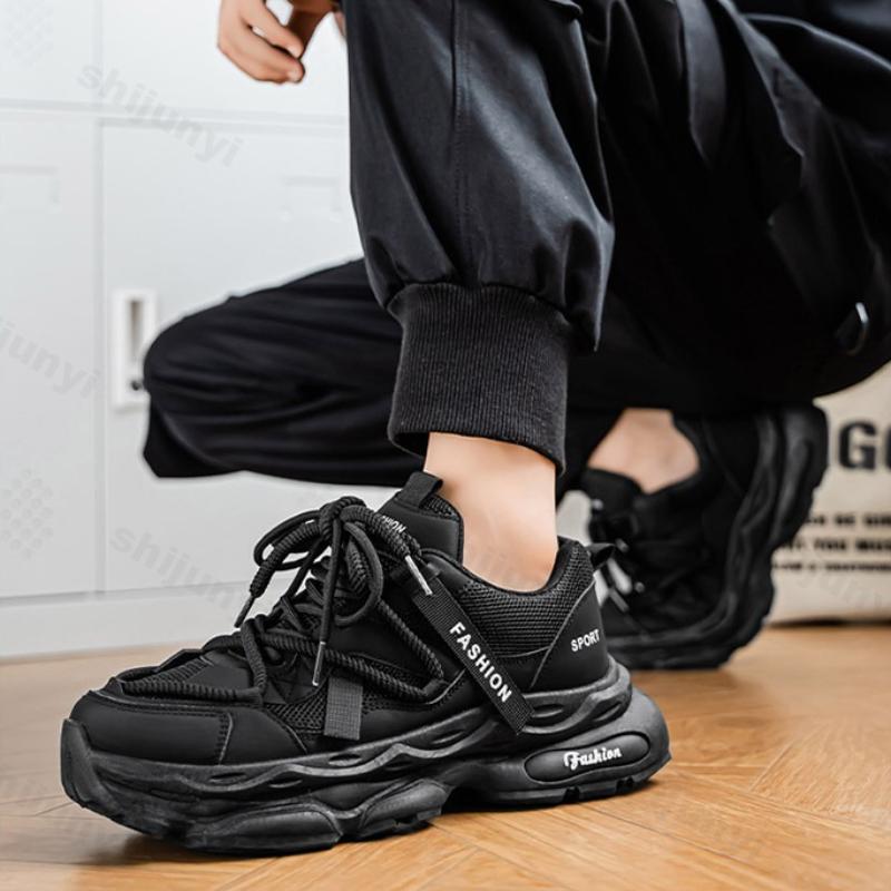 Men's Vulcanized Shoes Autumn New Vintage Breathable Platform Sneakers Comfortable Outdoor Non Slip Height Increase Casual Shoes