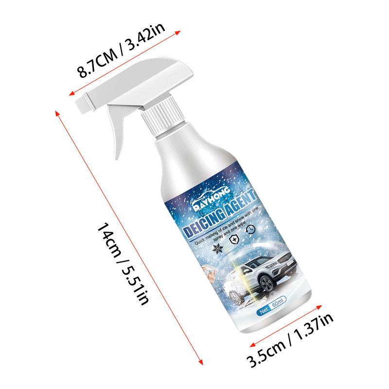 Car Windshield Deicer Spray Auto Windshield Deicer Defroster Ice Remover Spray 60ml Winter Car Window De-icer Spray Accessories
