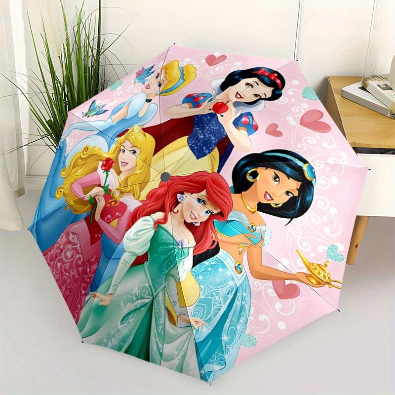 1pc Disney Princess Automatic Folding Umbrella - Portable Foldable Design with 8 Ribs, Durable Plastic & Iron Frame, Outdoor Umbrella Yy250731027