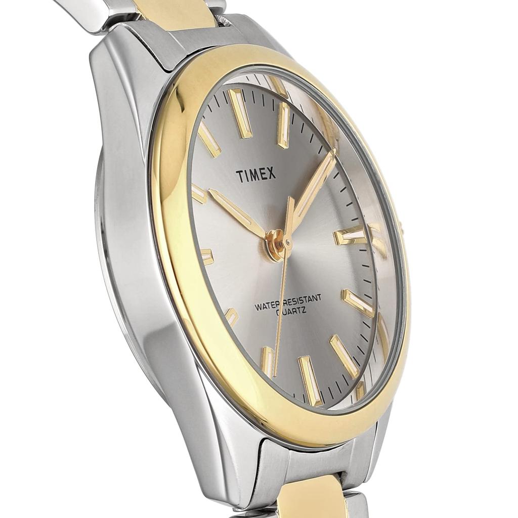 Hodinky Timex Highview stříbrný ciferník mosaz minerální sklo křemen 32MM americké hodinky TW2V26400 zlaté [TIMEX] dámské [položka]
