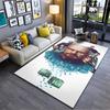 Area Rug, Breaking Bad Cast Blue Meth Crystal White Background Poster, Man Cave Decor, Non-Slip Mat
