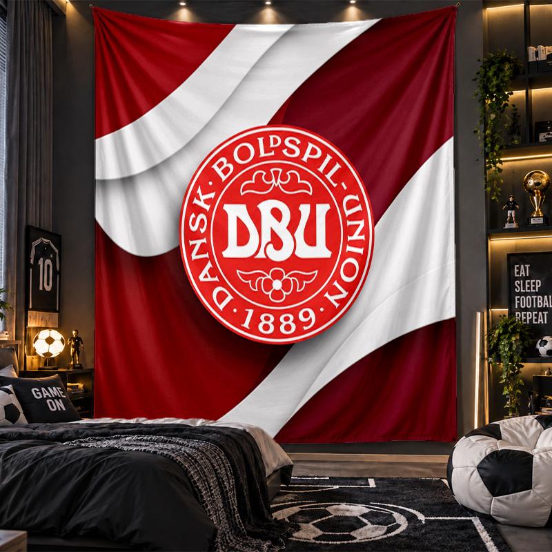 Arazzo da Appendere a Parete Danimarca Stampa Calcio Tessuto per Soggiorno Camera da Letto Decorazione per la Casa