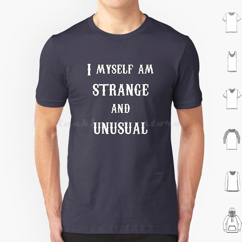 Strange And UnusualWhite Text T Shirt 6xl Cotton Cool Tee Strange And Unusual Strange Unusual Lydia Lydia Deetz Beetle Ghost