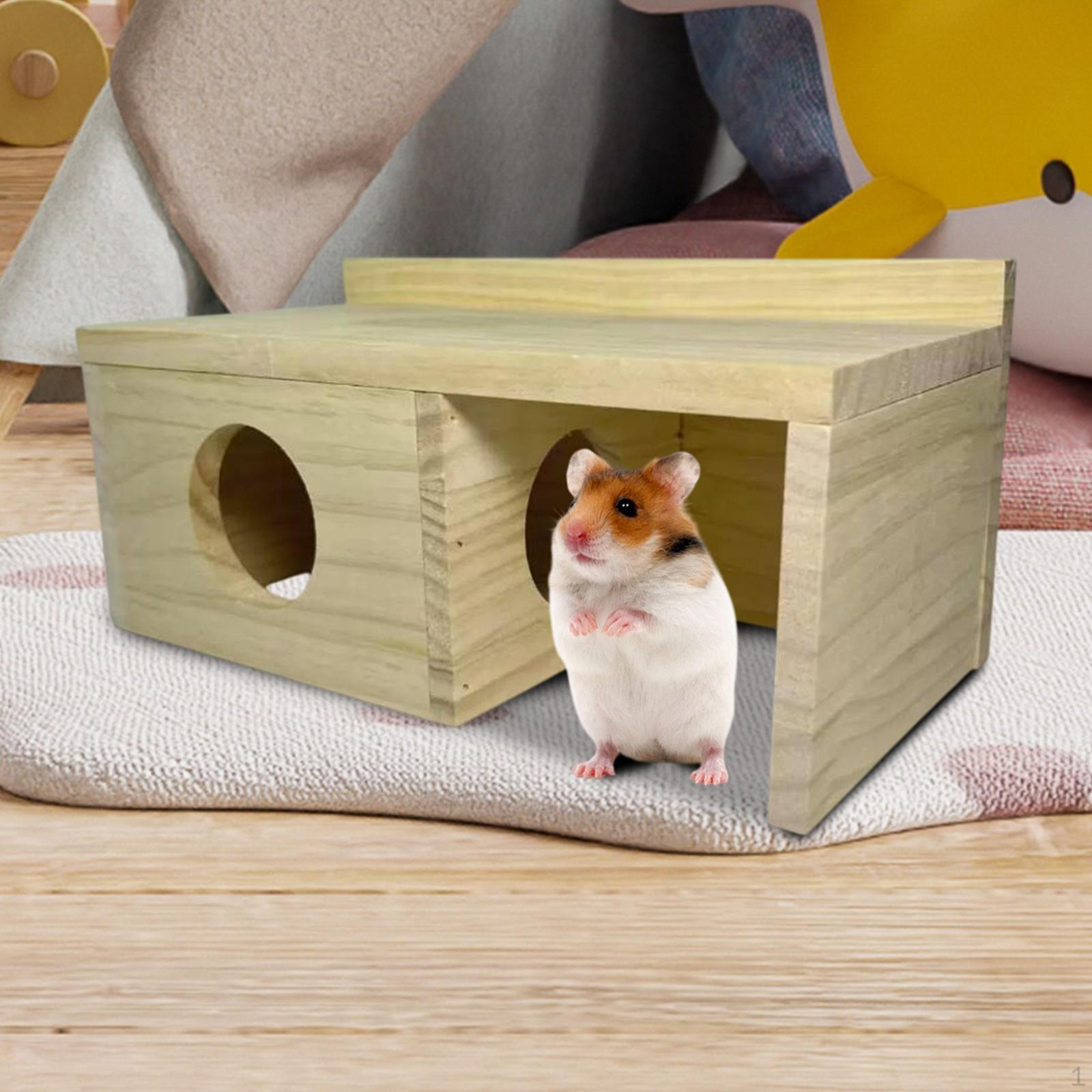

Домик для хомяка, клетка, укрытие, деревянная хижина для мышей, леммингов, маленьких домашних животных A