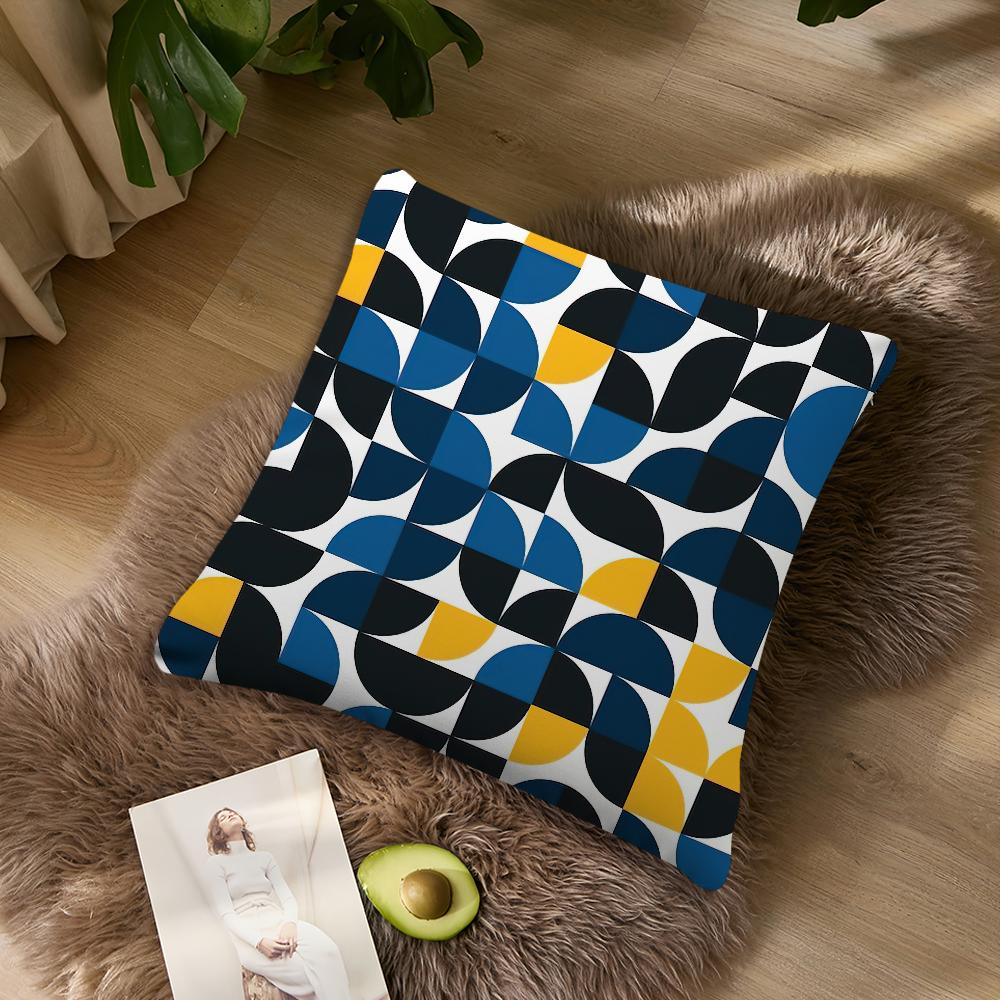 Colorful Abstract Geometric pattern Pillow Case Living Room Accent Couch Back Support Square Lounge Restful Nap Companion ?