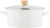 Pearl Metal Crevia Enamel Glass Lid Pot with Handle 22cm White