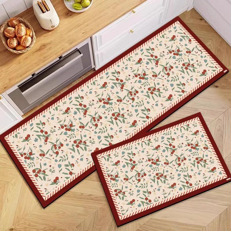 Kitchen Rug Diatom Mud Mat Pastoral Print Carpet Absorbent Non-Slip Floor Mats Long Size Rugs Home Decoration Alfombra De Cocina
