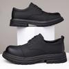 New Spring and Autumn Men's Leather Shoes Business Dress Groom British Office Trendy Men's Shoes Round Head Leather Shoes