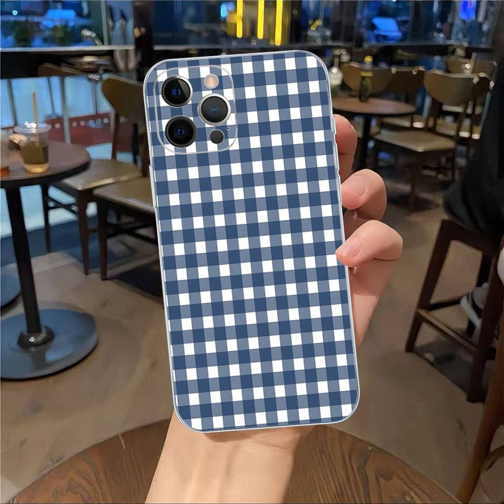 Simple Chic Lattice Pattern Fit For IPhone 16 15 Promax Phone Case IPhone 14 11 12 High End 13 Pro Silicone