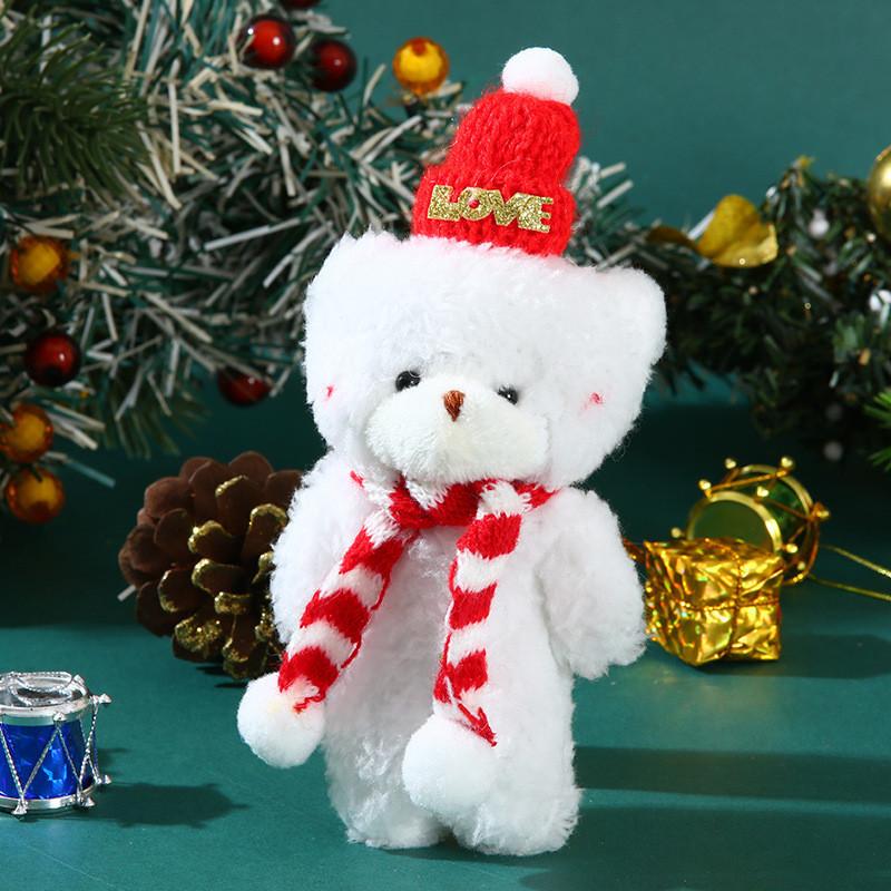 Adorable Plush Christmas Bear Pendant With Colorful Scarves And Hats Perfect For Holiday Decor