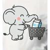 European Size Boys Round-neck Short-sleeved T-shirt with Cartoon Elephant Shopping Pattern Print