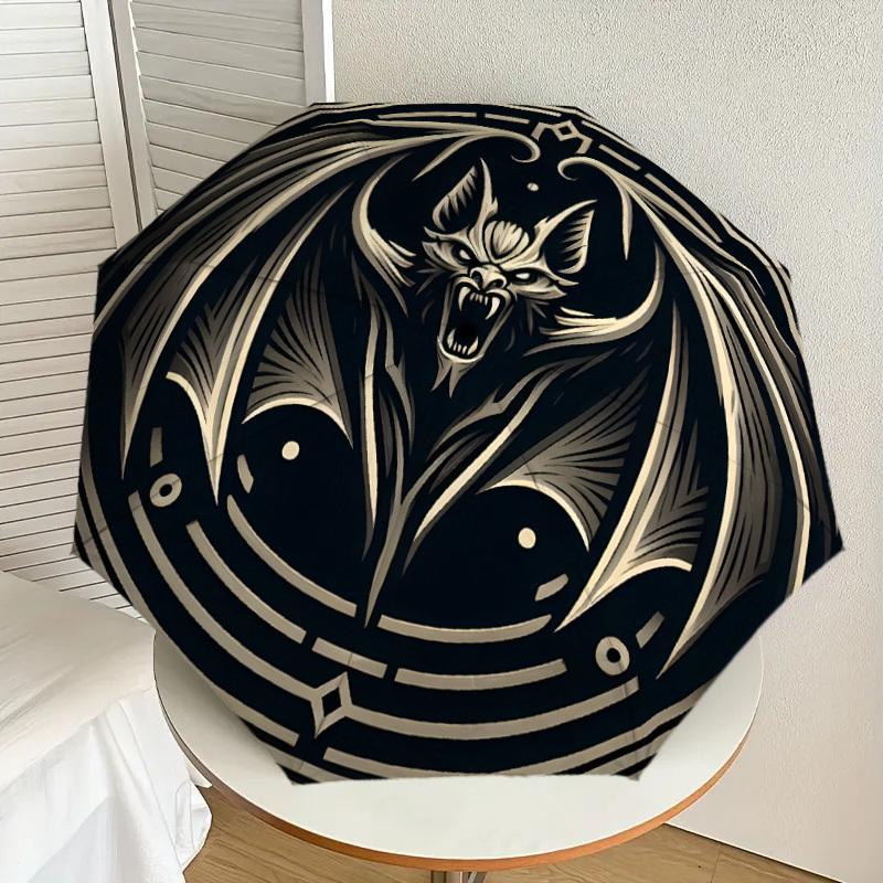 

1pc Bat Symbol Tattoo Design Umbrella with Plastic Handle,Suitable for All Seasons Home Travel Outdoor UmbrellaDD1022