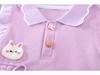 Girls' Summer Princess Kitten Two-Piece Outfit: Fashionable Short Sleeve Top & Shorts Set for Toddlers