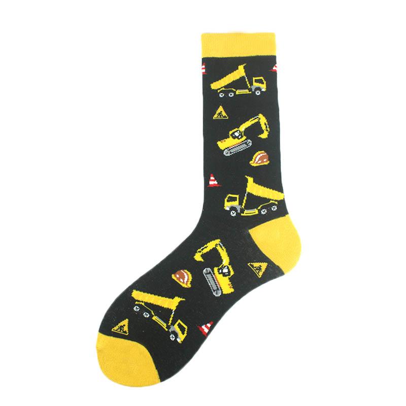Cool Hip Hop Crew Socks Men Funny Animal Squirrel Shark Dinosaur Boxing Dog Fortune Cat Sokken Harajuku Divertidos Chaussette