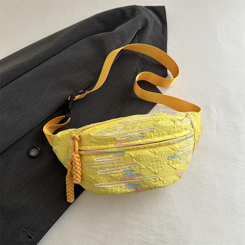 Japanese Small and Fresh Design One-shoulder Handbag Lightweight Summer Casual Canvas Chest Bag Large Capacity Crossbody Bag