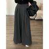 Damen High Waist Weiter Bein Gerader Lockerer Freizeit Anzug Hose