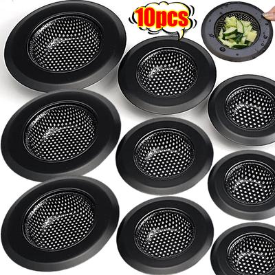 S/M/L Stainless Steel Sink Filters Kitchen Bathroom Black Sink Strainer Drain Hole Filter Trap Waste Screen Mesh Sink Strainers