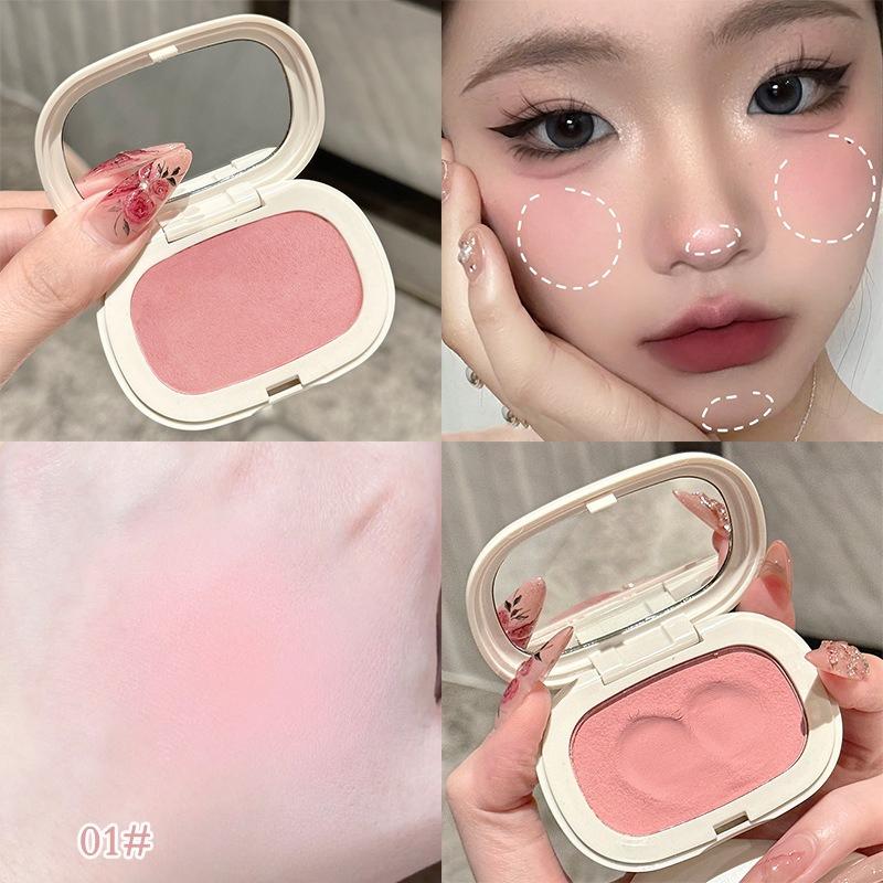 Face Blusher Matte Natural Cheek Tint Brighten Face Waterproof Face Contouring Cosmetics Blush Powder Soft Female Makeup 1pcs