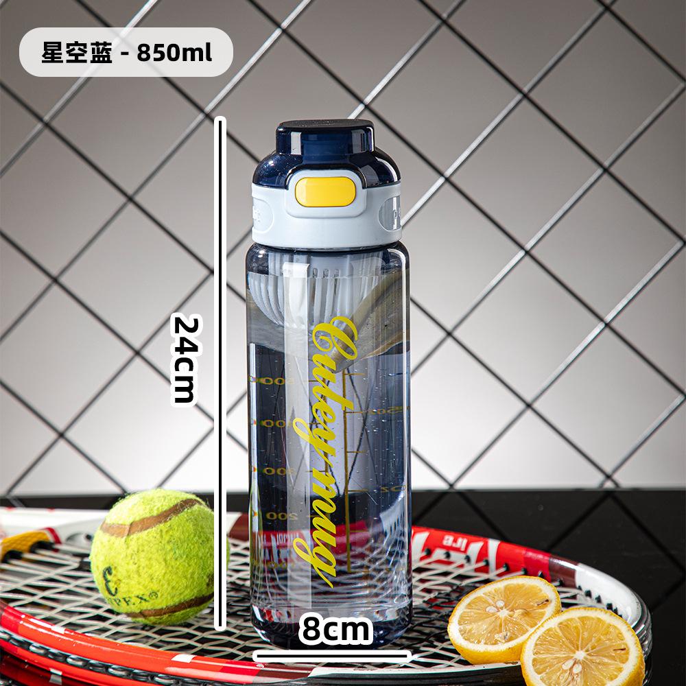 Water Bottle Large Capacity Graduated Plastic Sports Water Cup Outdoor Portable Portable Plastic Cup Student Large Capacity Water Cup Wholesale