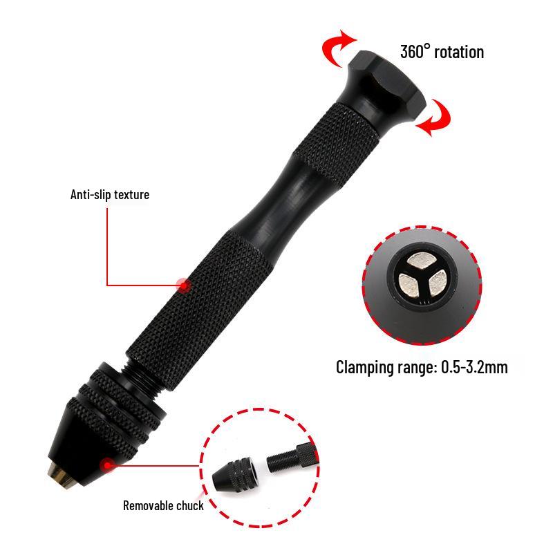 Black Hand Manual Twist Drill Set for Wenwan Amber & Thousand-Eye Bodhi Walnut