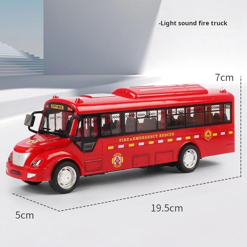 1/30 Scale Inertia Sliding Campus Bus Car Model Simulation Sound and Light Music Educational Toy Bus Car Toy Children's Birthday Gift