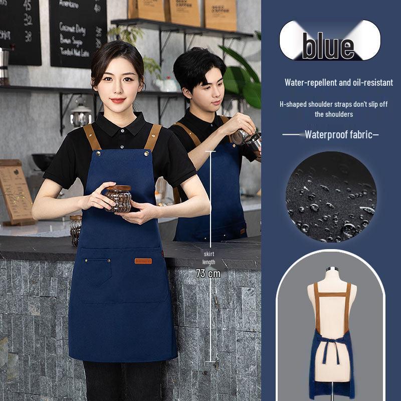 Oil & Waterproof Apron with Waistband for Coffee & Tea Shop Waiters - Custom Logo Printing Available