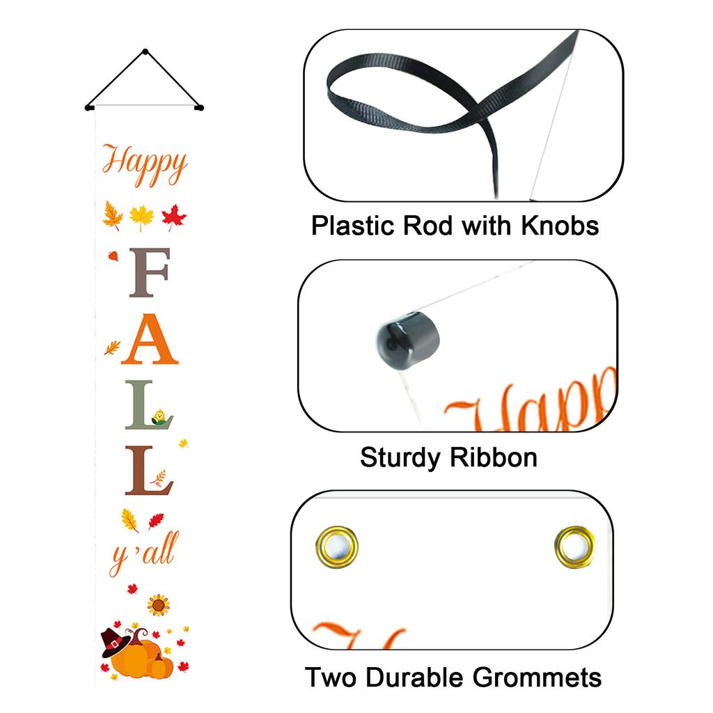 Thanksgiving Decorations For Household |Fall Decorations |Happy Fall Y'All & Give Thanks Porch Banners For Autumn Harvest Decorations