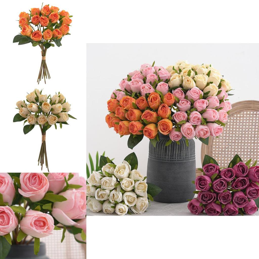 Silk Rose Flower Display For Home Decoration Or Wedding Centerpieces With Realistic Look