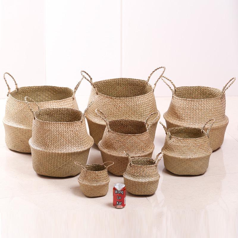 Mid-Autumn Festival Cattail Weave Handmade Plant Fiber Flower Pot