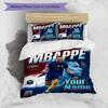 3pcs Custom Name MBAPPE Football Legend Printed Bedding Set Duvet Cover Closure Includes 1 Duvet Cover & 2 Pillowcases, Soft and Comfortable for All S