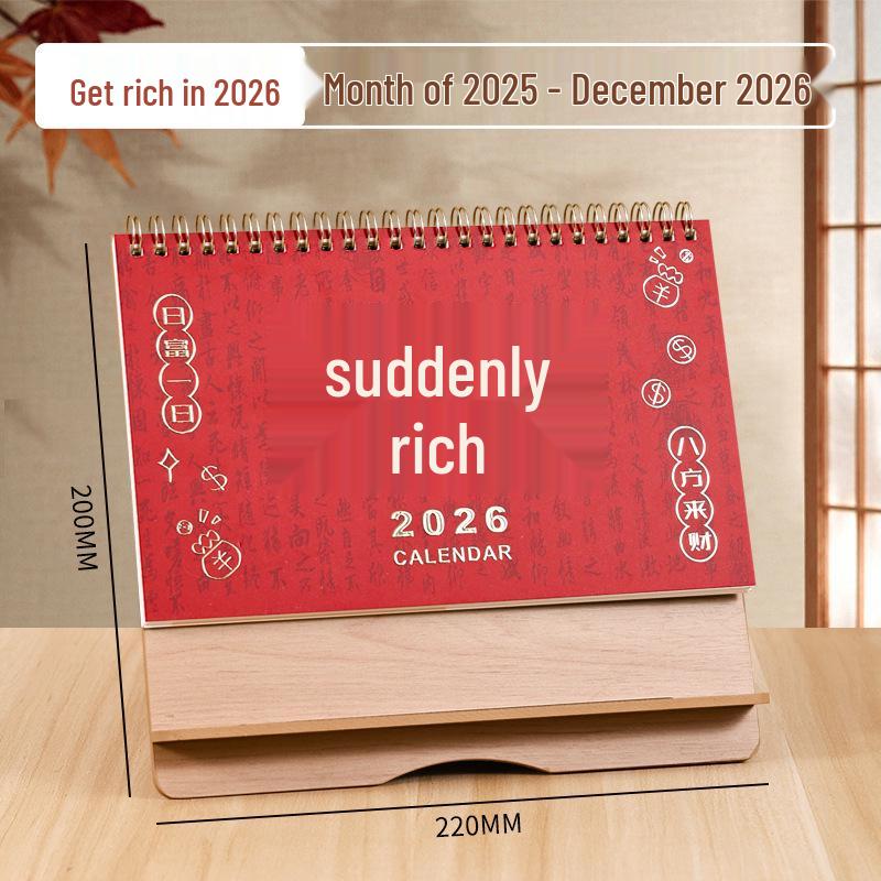 2026 Year of the Horse Chinese Cultural Desktop Calendar - Customizable with Logo