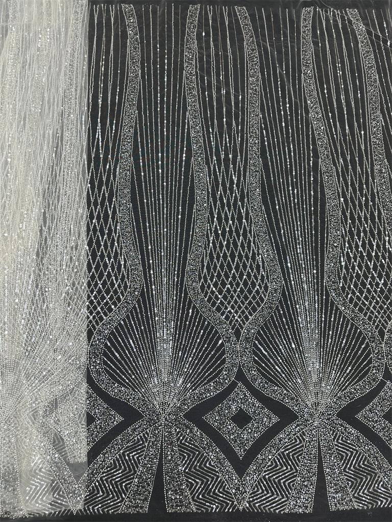 African Sequins Lace Fabric 2026 High Quality Embroidery French Beaded Lace Fabrics Nigerian For Bridal Dress Sewing Material