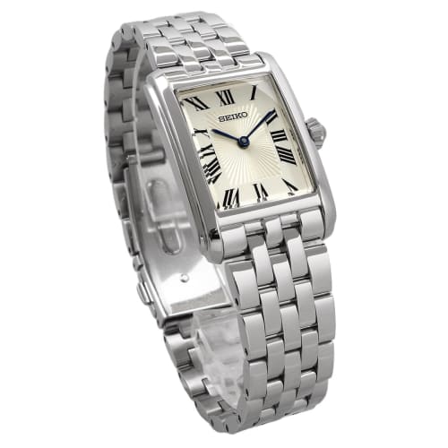 Seiko Women's Quartz Watch with Rectangular Face, Silver, SWR083, Overseas Model