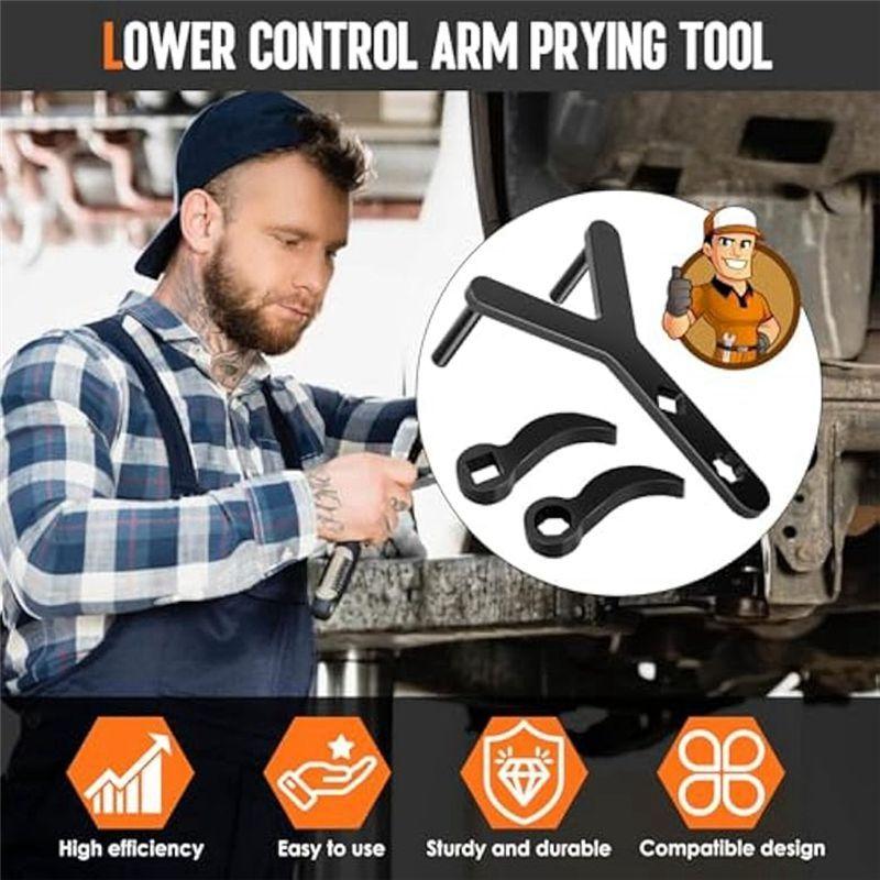 AA92-Lower Control Arm Prying Tool,Pry Bar Wrench Adaptor-Head, Bushing Removal Tool & Pry Bar Adapter Tool Set 1/2Inch Drive