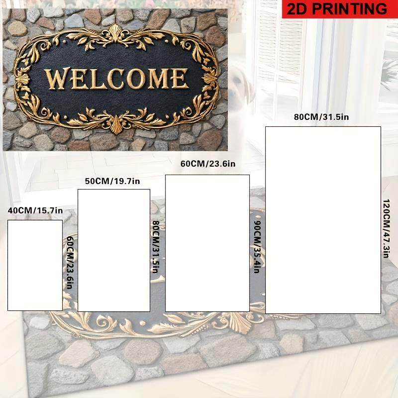 1Pcs Anti Fatigue Kitchen Rugs,  Vintage Golden Print Waterproof Non-Slip Thick Cushioned Kitchen Mat Heavy Duty Comfort Standing Mat for Kitchen