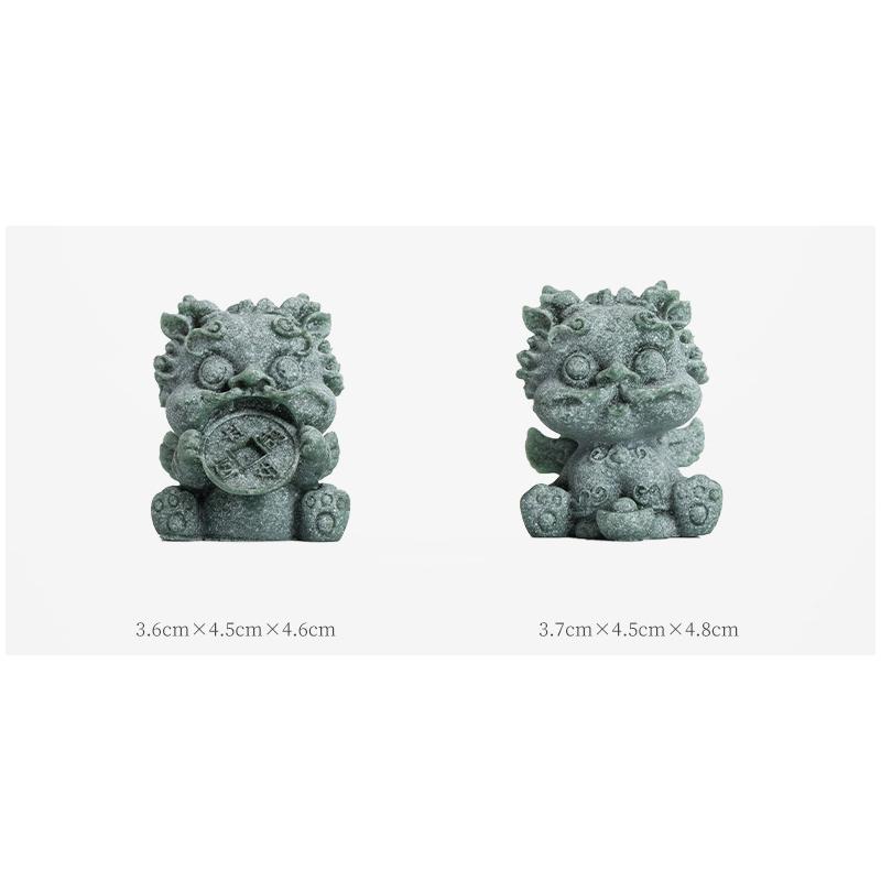 Green Sandstone Lion Beast Tea Pet Yixing Can Be Used To Raise Tea and Play with Ornaments Cute Tea Set Accessories Holiday Gift