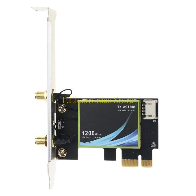 

B03C PCIE WIFI Card 1200Mbps Wireless Network Adapter Bluetooth-compatible4.0 PCI-E Wlan Card 2.4Ghz/5Ghz 2 Antennas 802.11ac China Mainland